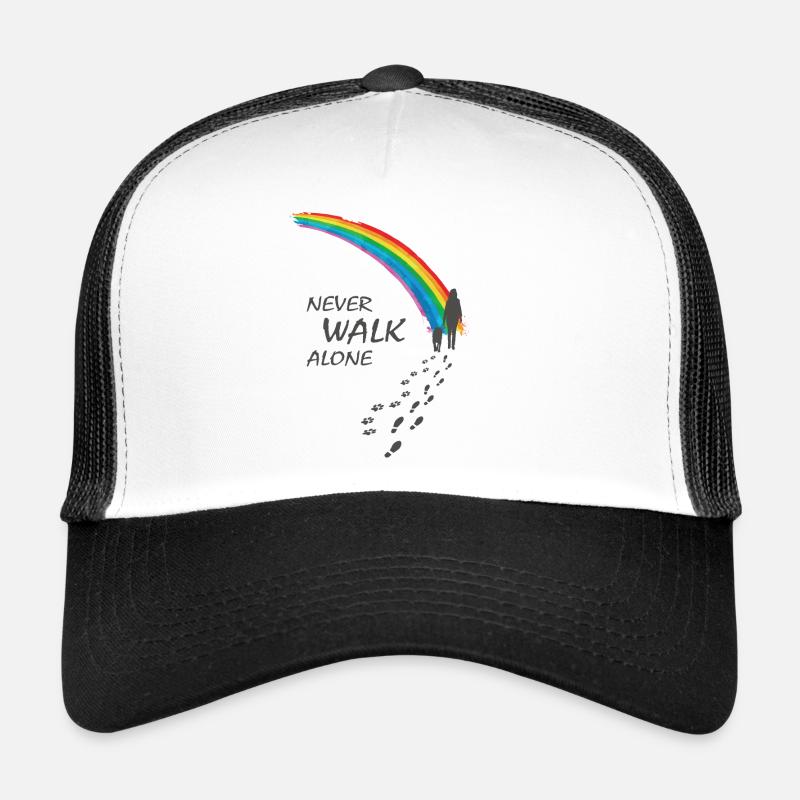 Never walk alone - Doglovers Hundeliebhaber Gassi - Trucker Cap - Weiß/Schwarz