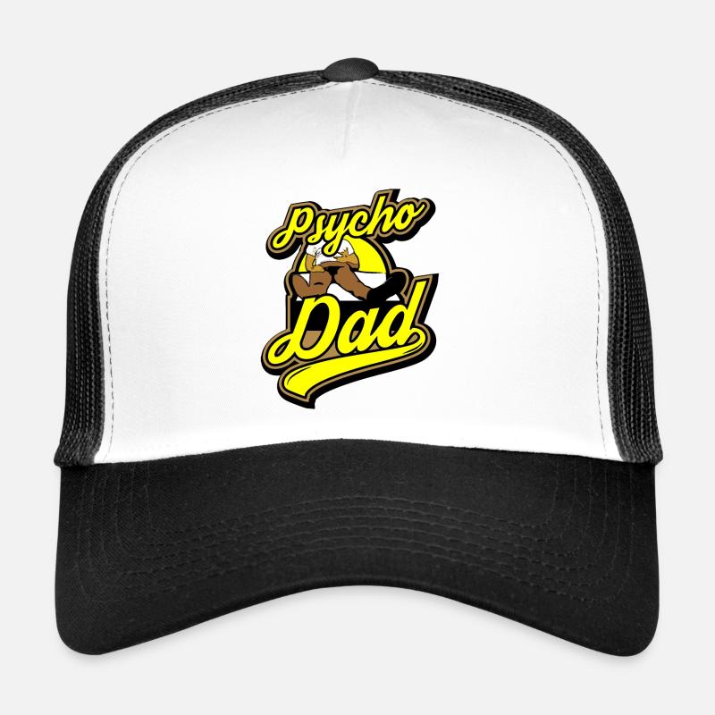 Psycho - Papa - Psycho - Dad - Trucker Cap - Weiß/Schwarz