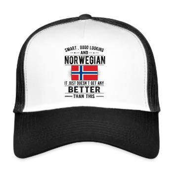 Norvégien Drapeau norvégien Origine norvégienne - Casquette trucker  - blanc/noir - Devant