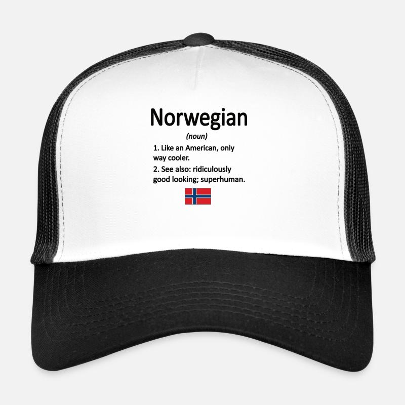 Norwegian Norway flag Norwegian roots - Trucker Cap - white/black