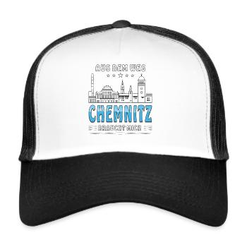 AUS DEM WEG CHEMNITZ BRAUCHT MICH - Trucker Cap - Weiß/Schwarz - Vorne