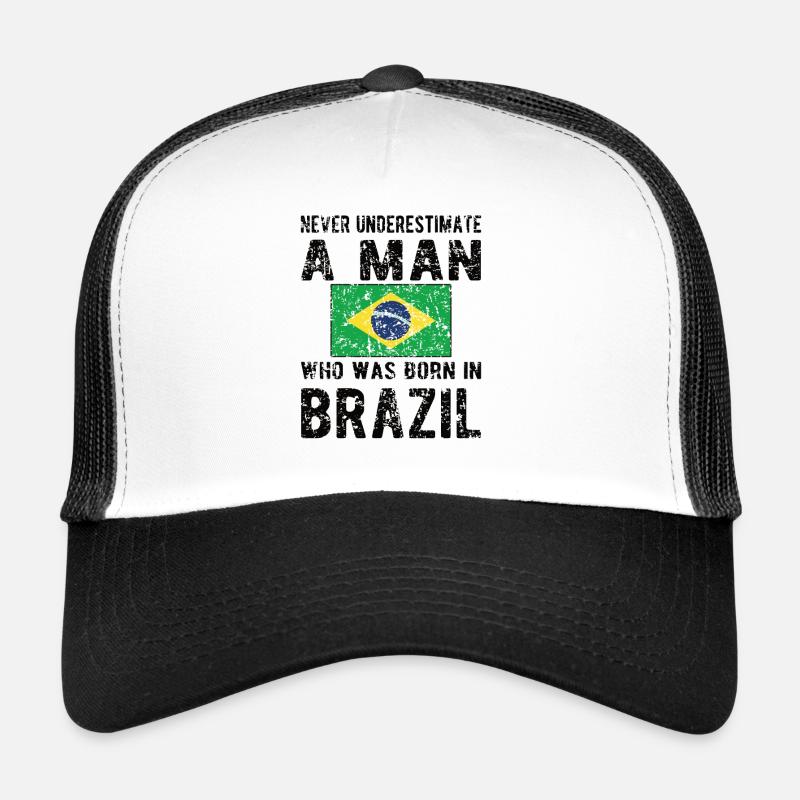Brésil Brésil Drapeau brésilien - Casquette trucker  - blanc/noir