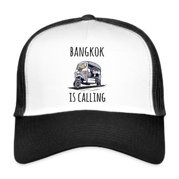 Bangkok appelle - Casquette trucker  - blanc/noir - Devant