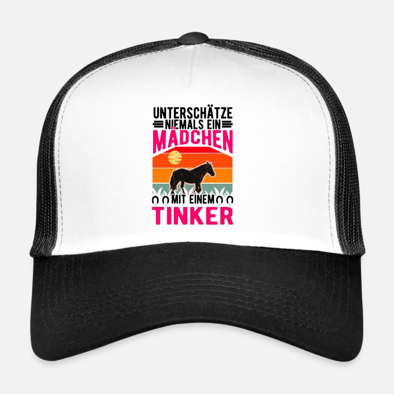 Irish Tinker Pferd Mädchen Tinkerpferd - Trucker Cap - Weiß/Schwarz