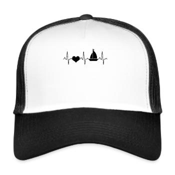 Segeln Herzschlag - Trucker Cap - Weiß/Schwarz - Vorne