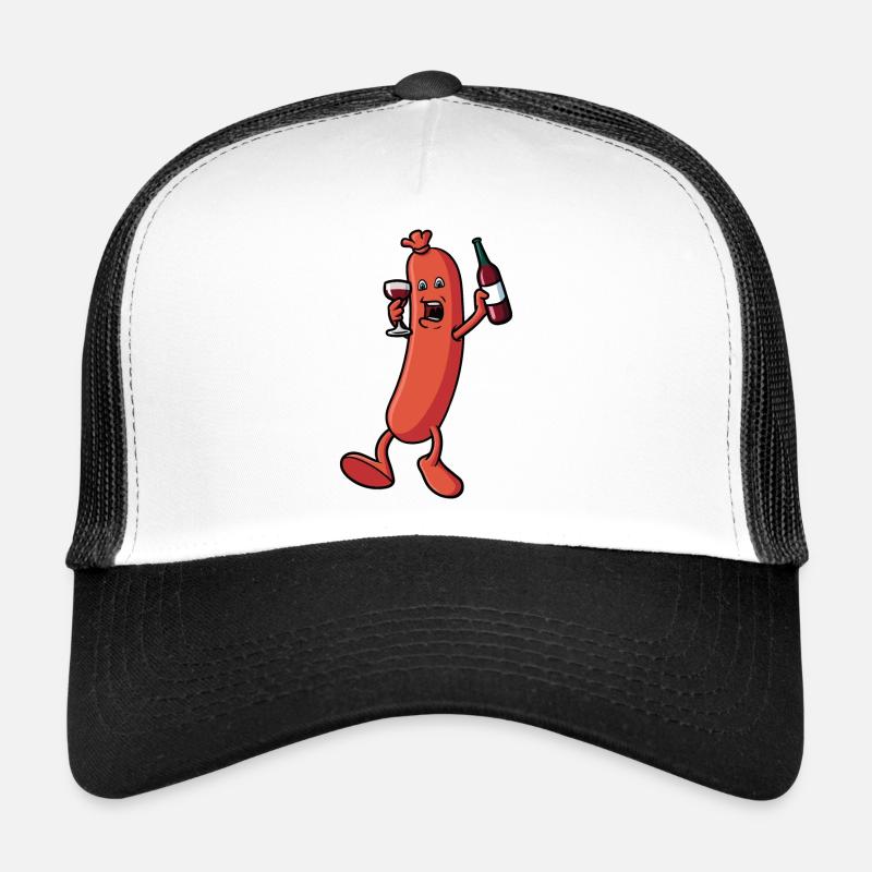Saucisse qui boit du vin Casquette trucker 