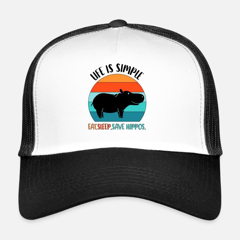 Nilpferd Flußpferd - Trucker Cap - Weiß/Schwarz