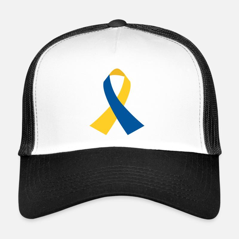 BlueYellow Ribbon Icon - Trucker Cap - white/black