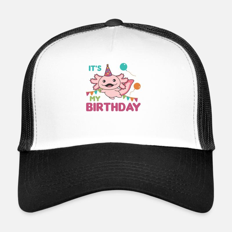Axolotl souhaite son anniversaire mignon Axolotls Casquette trucker 