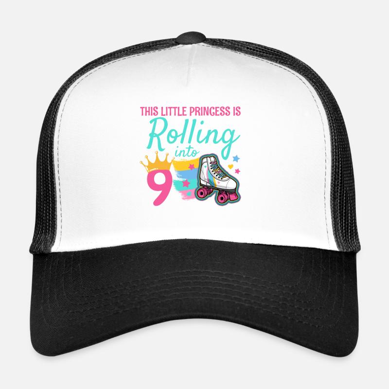 9. Geburtstag Rollschuh - Trucker Cap - Weiß/Schwarz