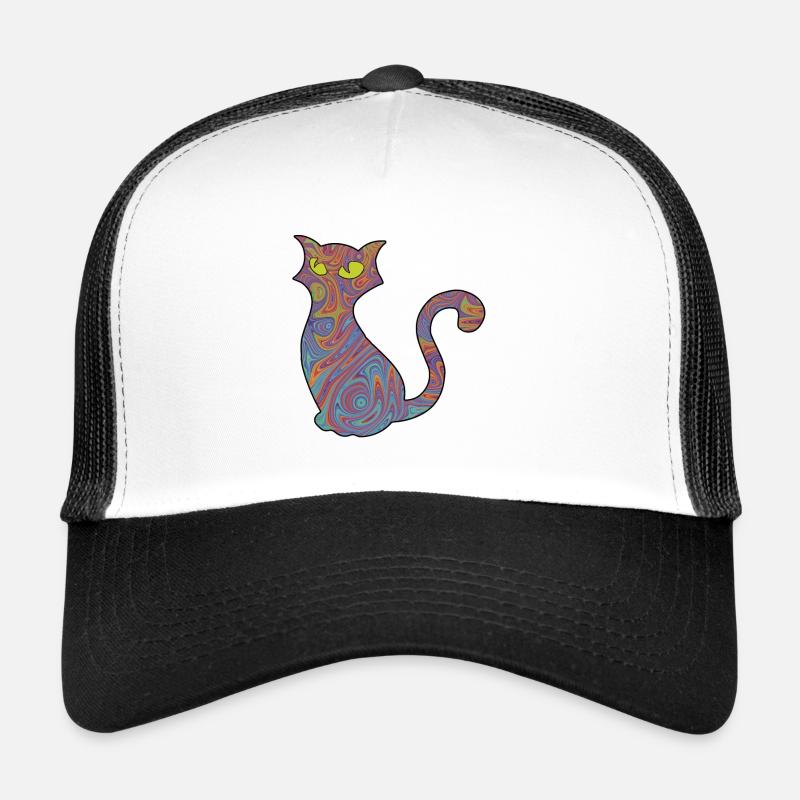 Chat psychédélique Casquette trucker 