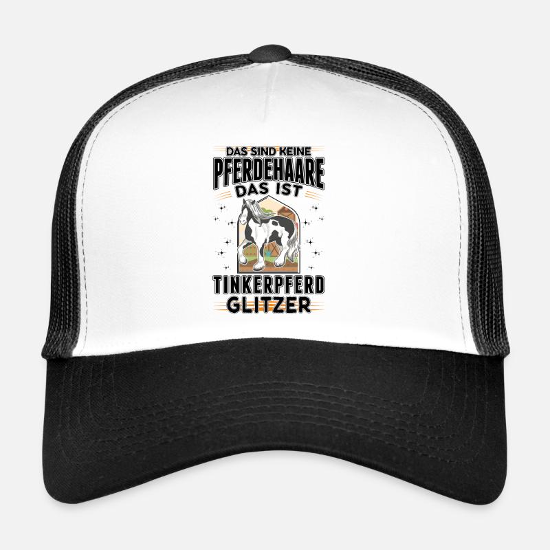 Tinker Glitzer Irish Tinker Pferd - Trucker Cap - Weiß/Schwarz