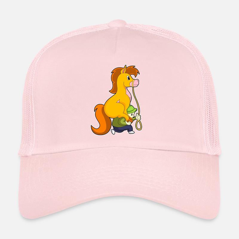 Cheval avec garçon Casquette trucker 
