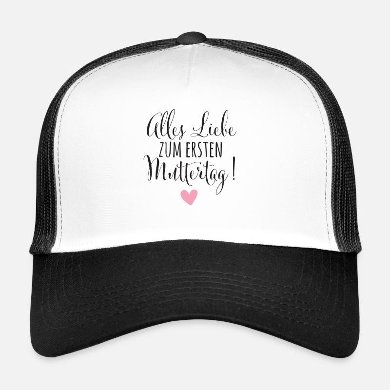 Erster Muttertag Geschenk Mama Baby Geburt - Trucker Cap - Weiß/Schwarz