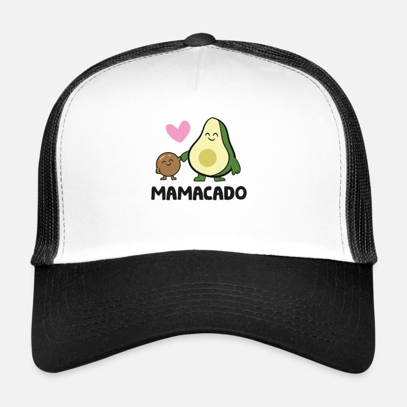Avocado Mama Avocado Mama Niedlich Avocado - Trucker Cap - Weiß/Schwarz