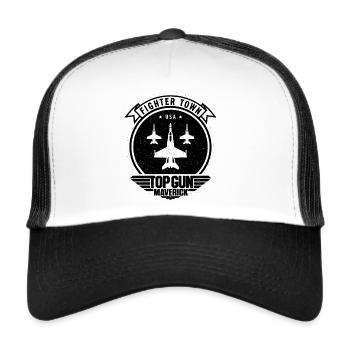 Top Gun Maverick Fighter Town Jet Logo - Trucker Cap - white/black - Front