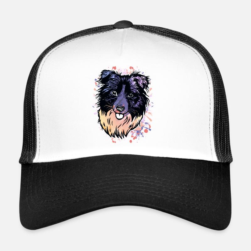 Border Collie éclaboussures de couleur Casquette trucker 