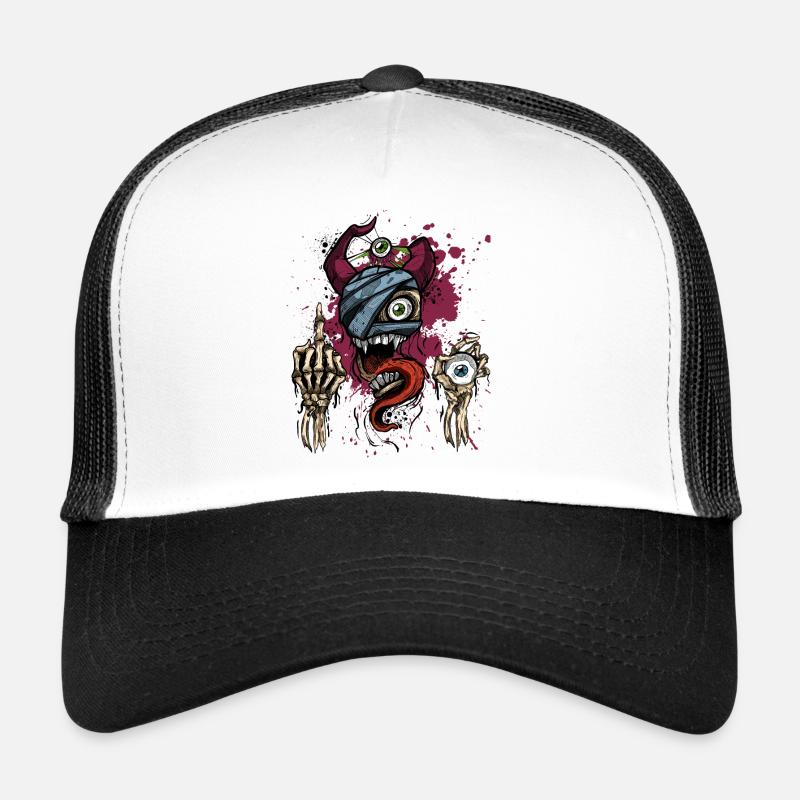Weirdcore Esthétique Pastel Goth Grunge Evil Skull Casquette trucker 