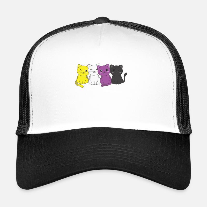 Nonbinary Flag Non Binary Pride LGBTQ süße Katze Trucker Cap