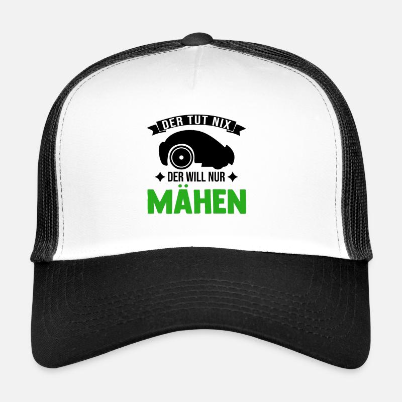 Der tut nix Der will nur mähen Mähroboter - Trucker Cap - Weiß/Schwarz