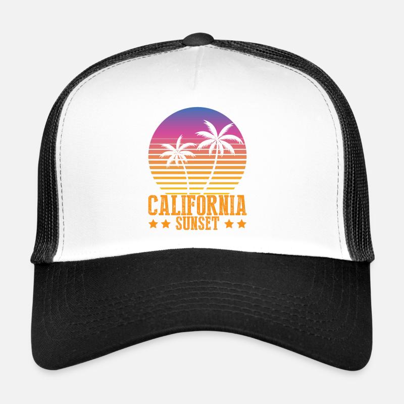 Palmiers - Casquette trucker  - blanc/noir