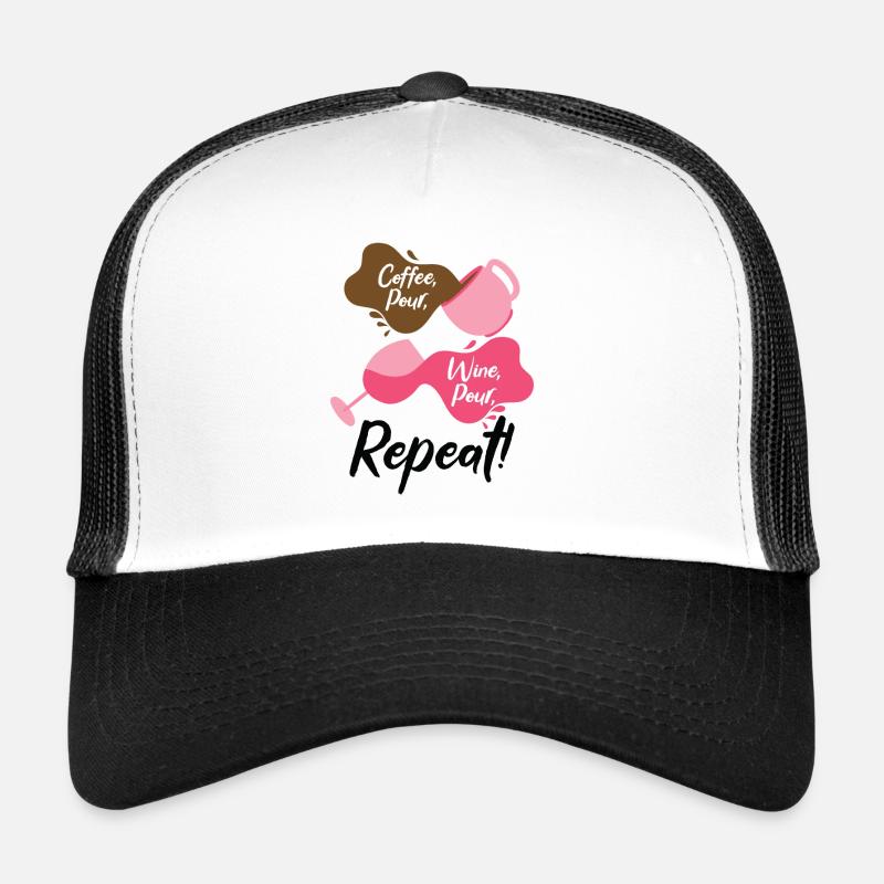 Coffee Wine Drinking Alcohol Coffee Enthusiast Trucker Cap