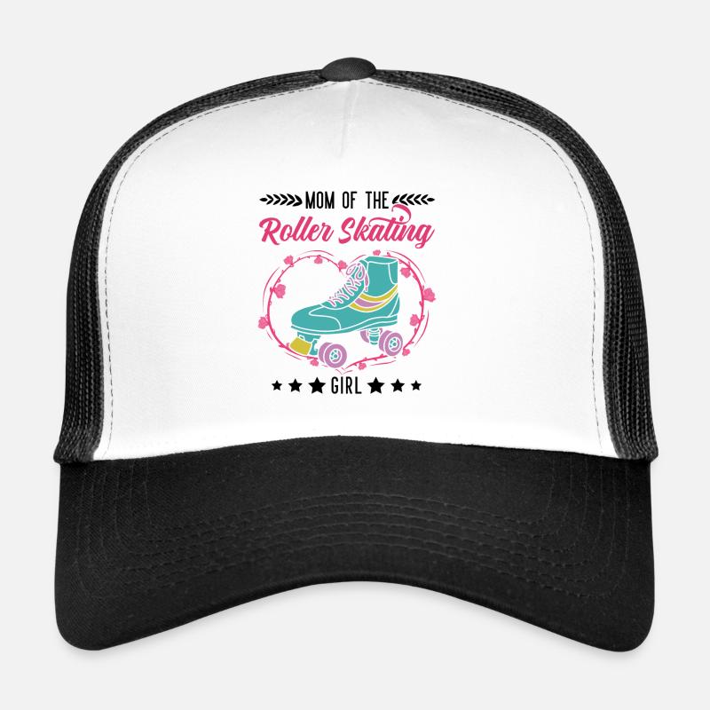 Rollschuh Mädchen Mama Rollkunstlauf - Trucker Cap - Weiß/Schwarz
