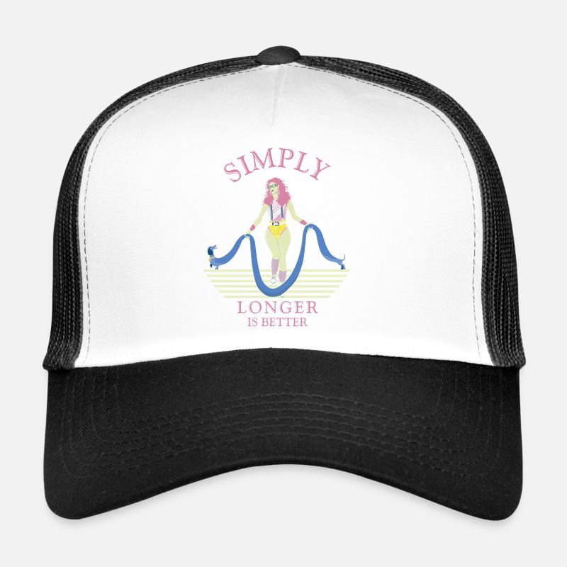 Simplement plus longtemps, c’est mieux. - Casquette trucker  - blanc/noir