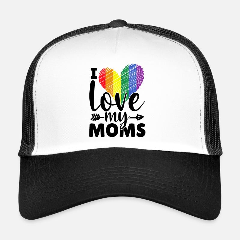 Lesbienne LGBT J’aime mes mères Mamans Mamans Casquette trucker 