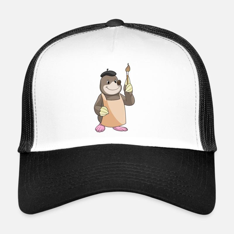 Maulwurf als Maler mit Pinsel Trucker Cap