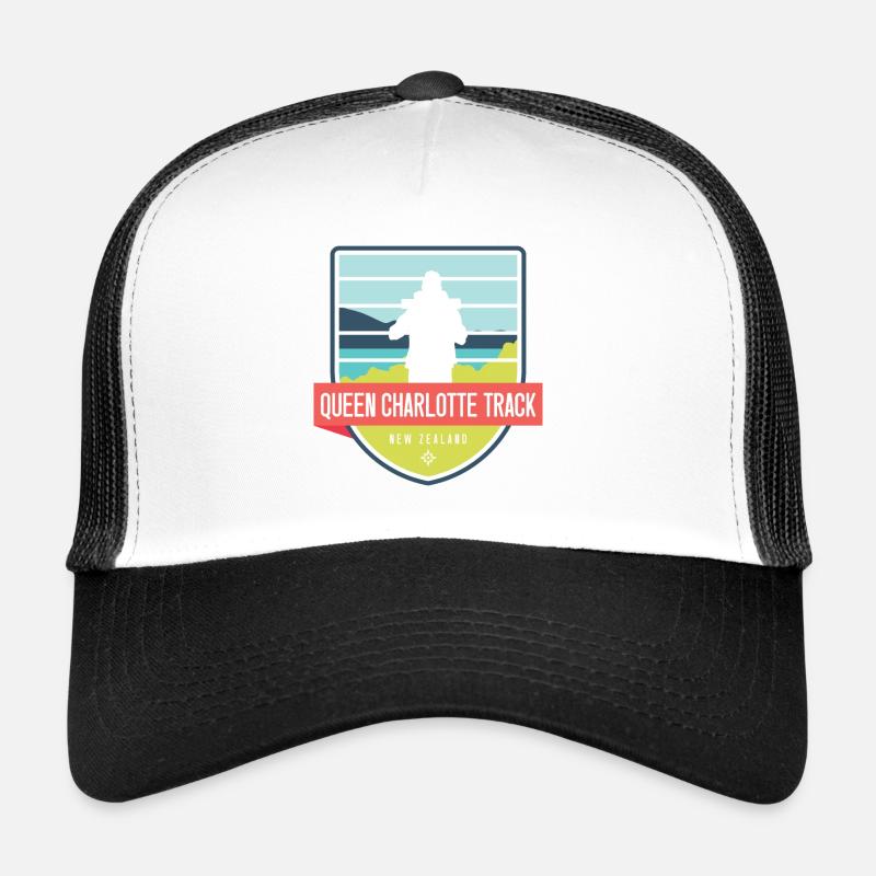 Queen Charlotte Wanderweg - Neuseeland - Trucker Cap - Weiß/Schwarz