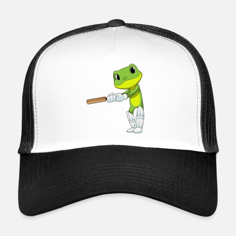 Cricket de grenouille avec batte de cricket Casquette trucker 