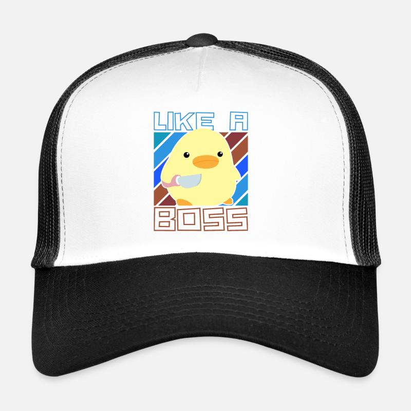 Comme un patron - Ente mit Messer Duck with Knife Meme Casquette trucker 