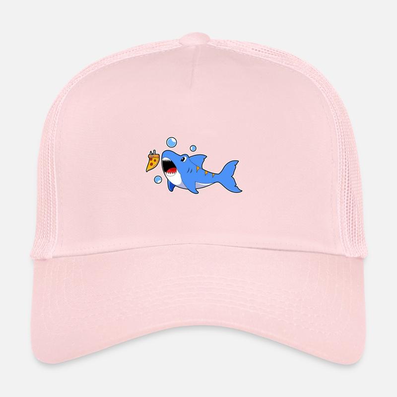 Shark with pizza as bait Trucker Cap
