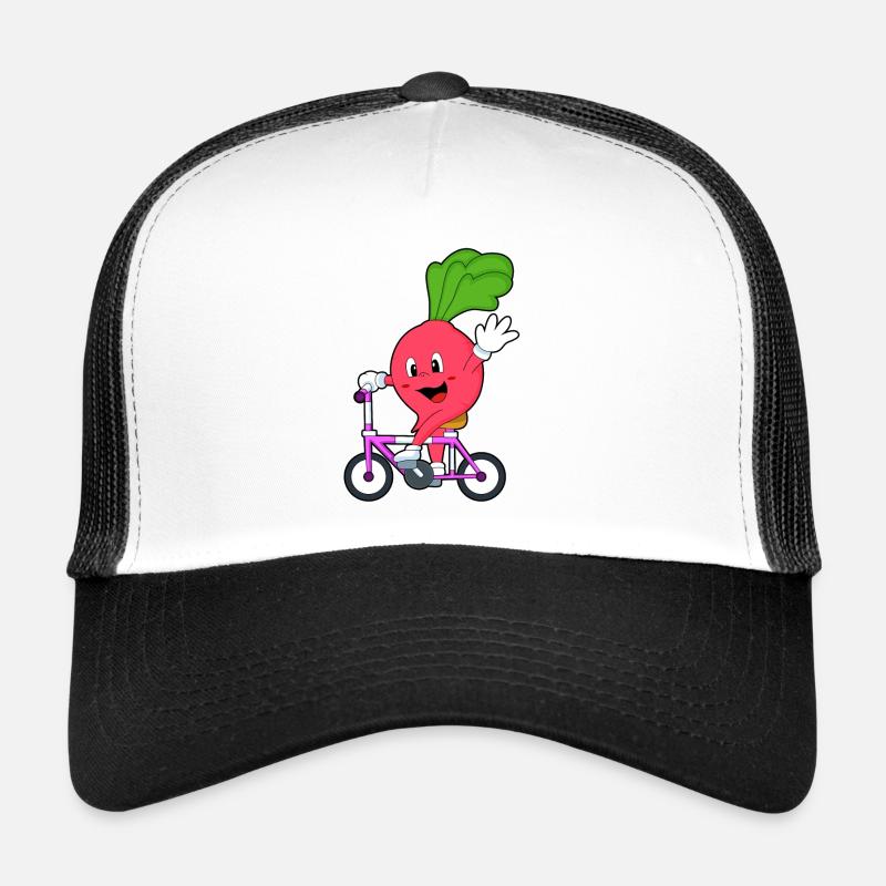 Radis avec vélo - Casquette trucker  - blanc/noir