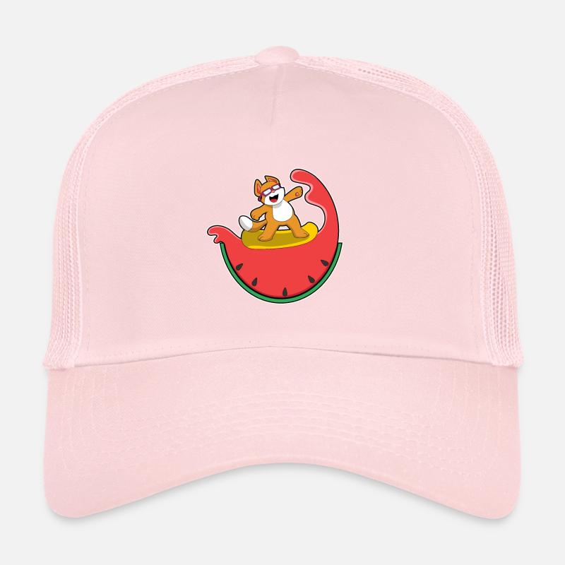Chat comme surfeur avec pastèque Casquette trucker 