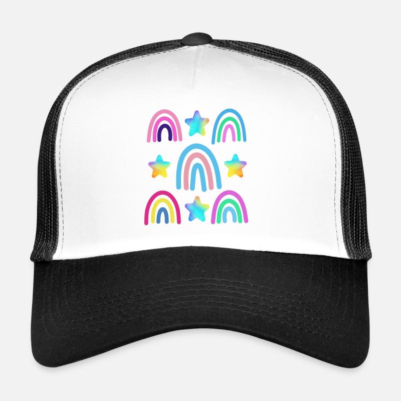 bunter Regenbogen und Sterne Trucker Cap