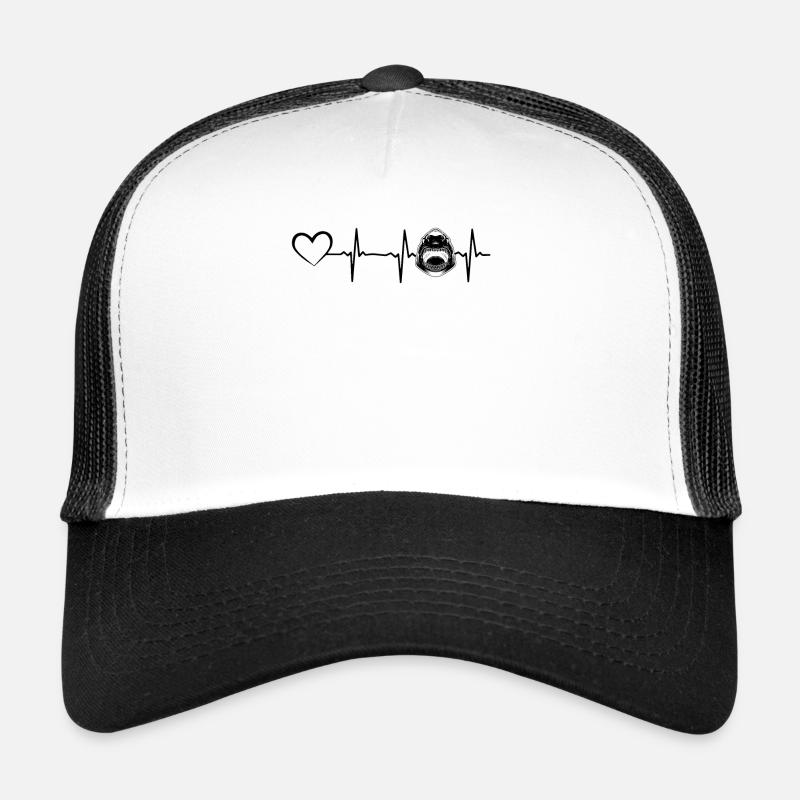 Grand requin blanc Heartbeat Sharkfish Shark Casquette trucker 