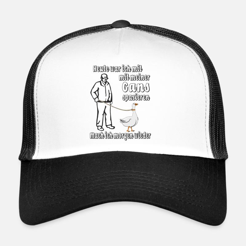 MIT GANS SPAZIEREN - Trucker Cap - Weiß/Schwarz