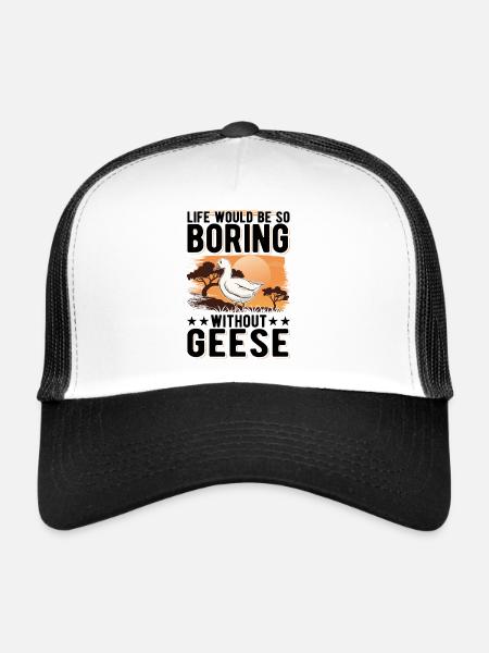 Oies Cadeau Oie Éleveur Oie Oie - Casquette trucker  - blanc/noir - Devant