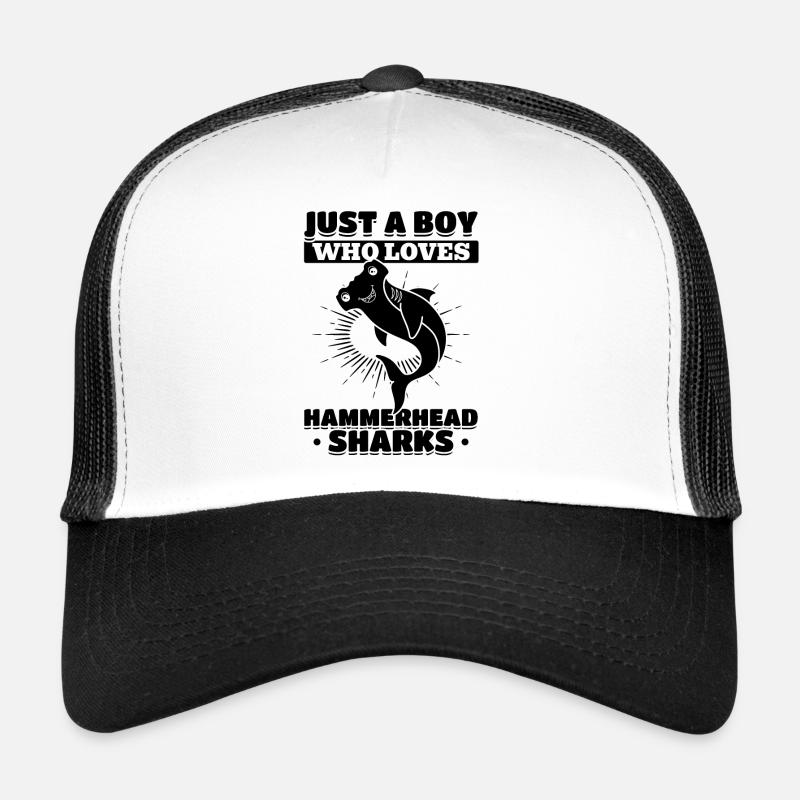 Nur ein Junge, der Hammerhaie liebt Trucker Cap