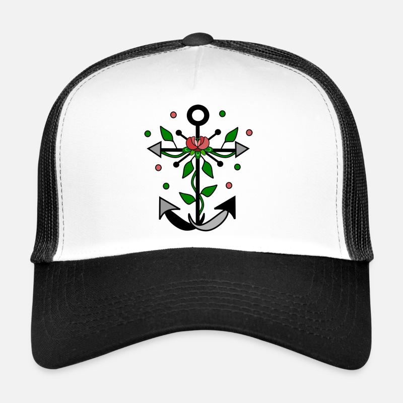 Blumiger Anker - Trucker Cap - Weiß/Schwarz
