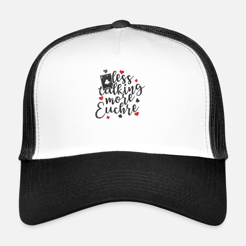 Moins parler plus Jeu de cartes Euchre Casquette trucker 
