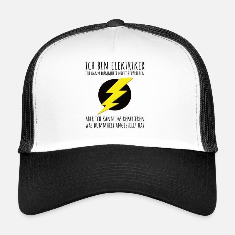 Elektriker Handwerker - Trucker Cap - Weiß/Schwarz