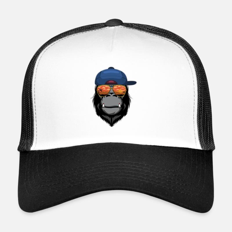 Affe - Trucker Cap - Weiß/Schwarz
