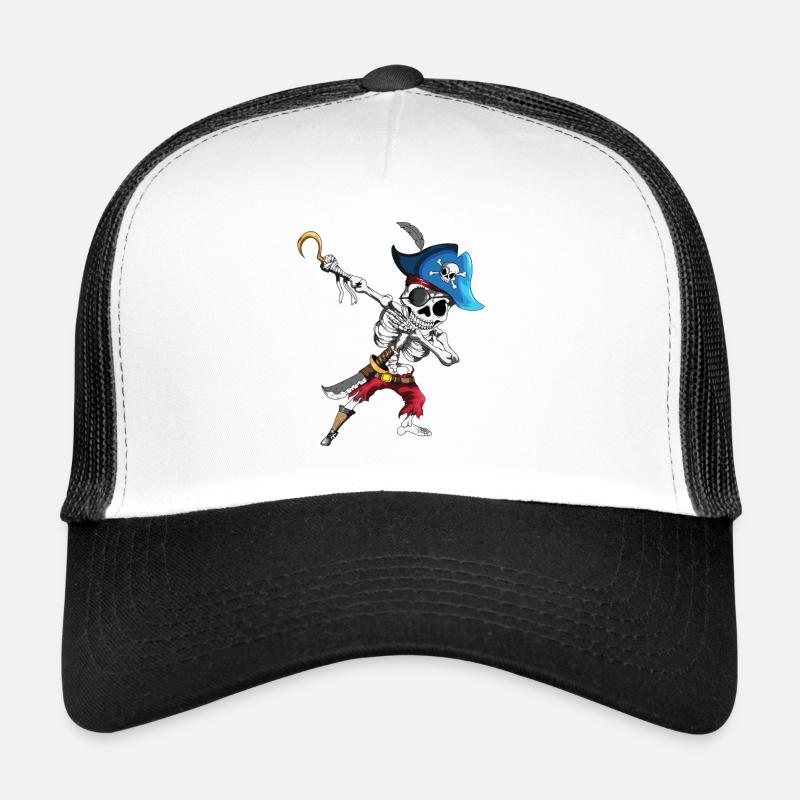 Dabbing Pirate Skeleton Eye patch Pirate Ship Trucker Cap