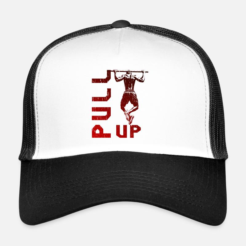 Pull-Up Calisthenics Red Power Design Trucker Cap