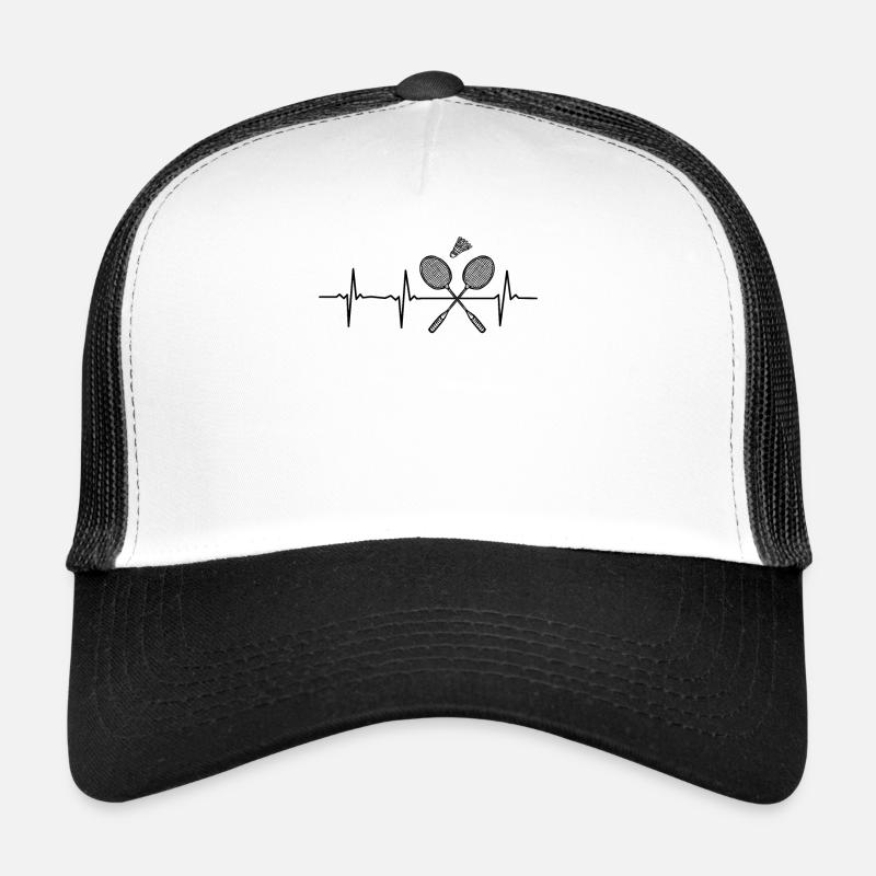 Badminton Heartbeat Badminton Player Trucker Cap
