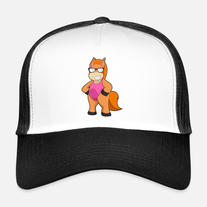 Cheval avec lunettes de soleil Casquette trucker 