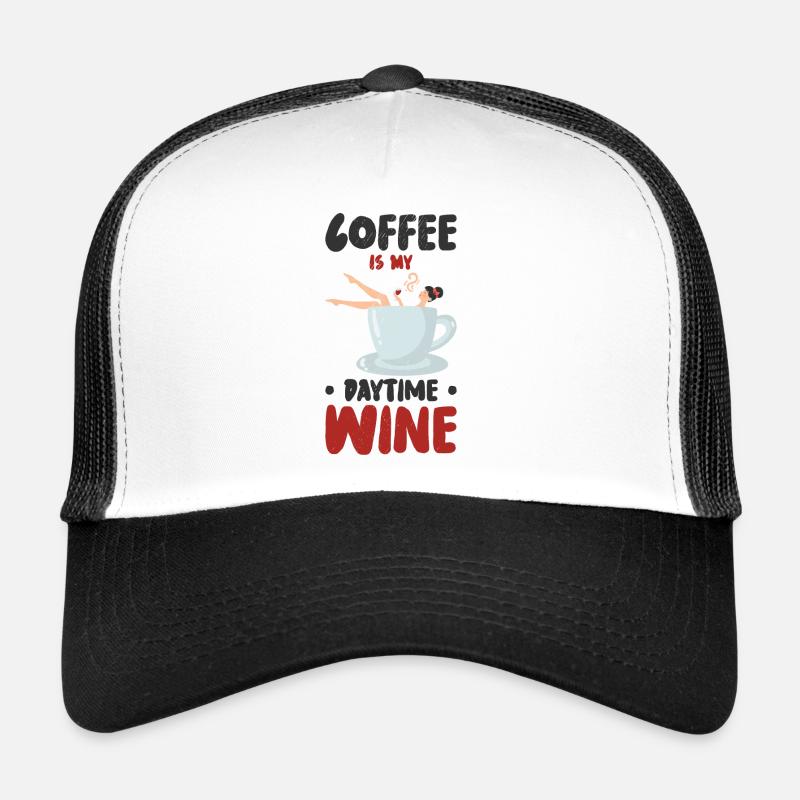 Coffee Caffeine Wine Drinking Coffee Addict Trucker Cap